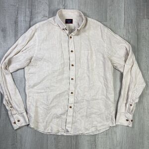 UNTUCKit Button Down Mens Medium 100% Linen Long Sleeve Casual Lightweight N
